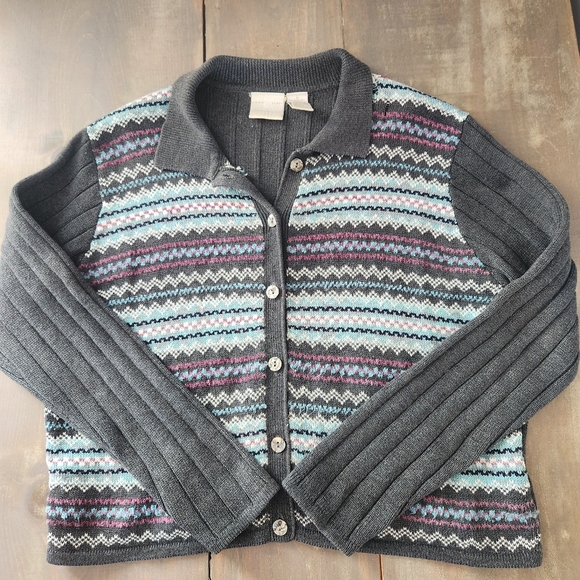 Liz Claiborne Sweaters - Liz Claiborne Button-Up Knit Vintage Sweater – Size Medium
